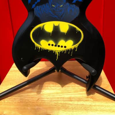 Handpainted Joker Batman Bat shape Brownsville Guitar image 11