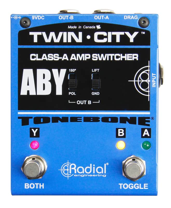 Radial Bones Twin City Active ABY Amp Switcher Pedal with Load Correction and Ground Lift Switches image 1