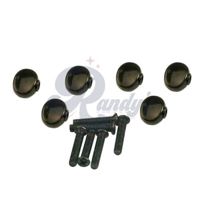 Kluson Replacement Tuner Buttons for Revolution & Plus Series (6-Pack) Small Oval - Fits Grover® CLOSEOUT-Black - KRTMB05B - Black image 1
