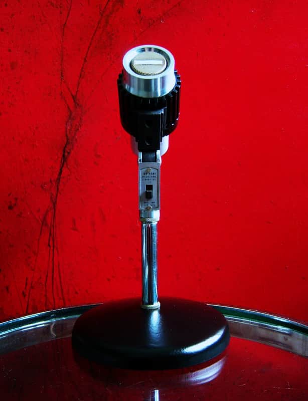 Vintage RARE 1960's Aiwa 99-4547 dynamic cardioid microphone High Z w stand Olson Monarch Lafayette prop display repair image 1