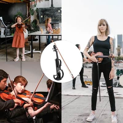 Cxxss 4/4 Violin Electric Violin(right hand)Black-US image 18
