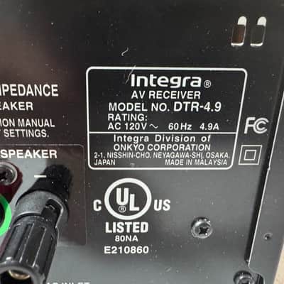 Integra DTR-4.9 Receiver HiFi Stereo 5.1 Channel Home Theater HDMI - PARTS image 6
