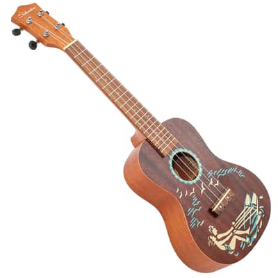 Silvertone Concert Ukulele w/Stencil Graphic - Walnut (851) image 6