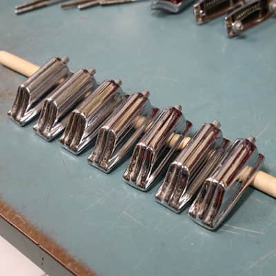 Vintage Rogers Beavertail Bass Drum Lug, Ohio-era Cast Body, Set of 7 image 2