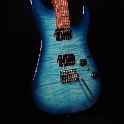 Ibanez AZ24S1F Flame Top Electric, Transparent Turquiose Burst image 4