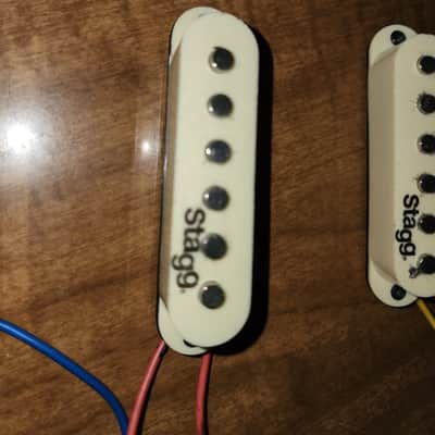 Stagg Set of 3 Single Coil Ceramic Stratocaster Type Pickups w/ Covers @7-8k image 3
