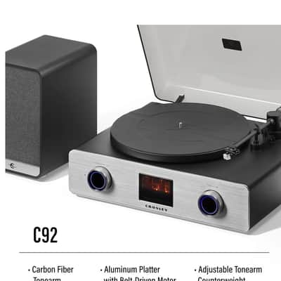 Crosley C92A-BK C92 2-Speed Bluetooth Record Player With Speakers - Black image 2