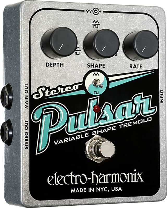 Electro Harmonix Stereo Pulsar Variable Shape Analog Tremolo Pedal image 1