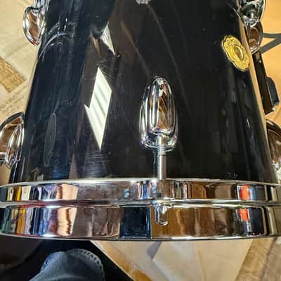 Slingerland Nashville Studio king 90s Gloss black wrap 10x10 tom Nice Cond! image 10