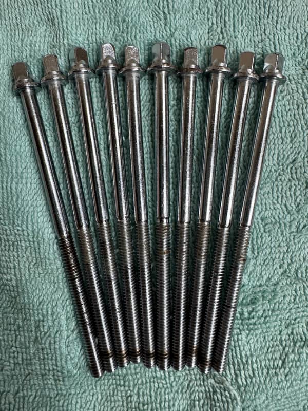 Ludwig Lot of 10 4 1/8” Bass Drum Tension Rods - Chrome image 1