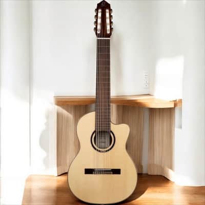 Ortega RCE158RW-8 Performer Series 8-String Classical Guitar â€“ Nylon Strings, Solid European Spruce, gloss finish Indonesian Rosewood, gloss finish, Cutaway, w/ Pickup image 3