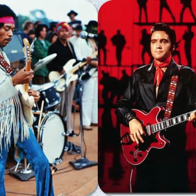 Vintage 70s Red 'Woodstock' Guitar Strap Replica image 7
