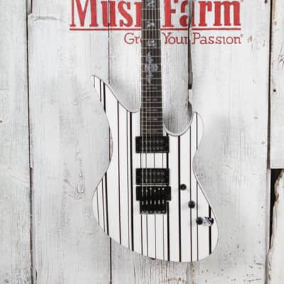 Schecter Synyster Standard Electric Guitar Gloss White with Black Pinstripes image 2