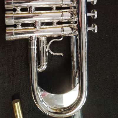5 5/8 Big Bell Silver Trumpet Bb C Heavy Cap w/D2H Mouthpiece image 3