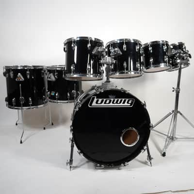 Ludwig Classic Maple 7-Piece Drum Kit in Black Cortex 22,8,10,12,13,14,16 image 2