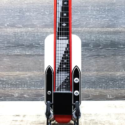National Dynamic Lap Steel Red & White 6-String Electric Lap Steel Guitar w/Case image 2