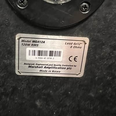 Marshall MG412A 120-Watt 4x12" Angled Guitar Speaker Cabinet 2000 - Present - Black image 7