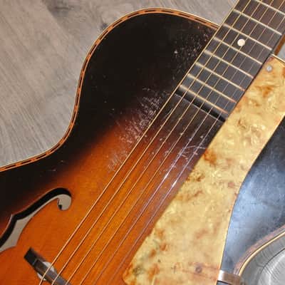 1940's S.S. Stewart by Harmony H1328 Archtop Guitar- Fancy Inlay Binding image 2