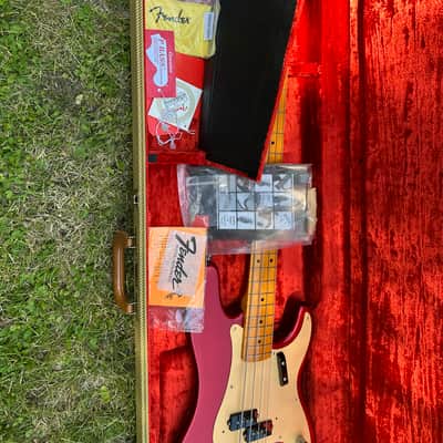 Fender American Vintage 57’ Precision Bass 1999 - Candy Apple Red image 9