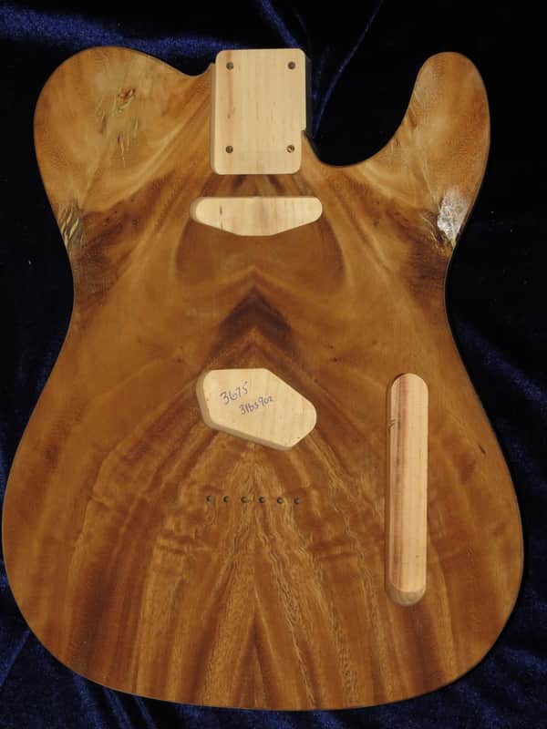 Acacia Koa Top \ Aged Pine Tele Style Body 3lbs 9oz #3675  *IMPORT CHARGES INCLUDED image 1