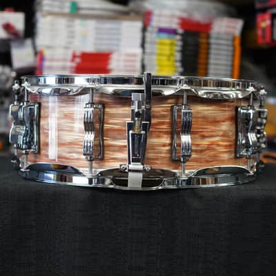 Ludwig USA Classic Maple LS-401-XXPO 100th Anniversary 1964 Jazz Festival Reissue 5x14 Snare Drum - Pre-Aged Pink Oyster Pearl image 5