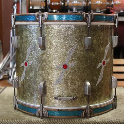 Septemeber 1940 Leedy 12x15 Marching Snare Drum in Gold Sparkle Full Dress image 3