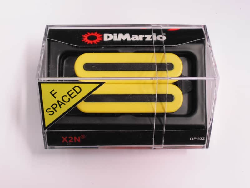 DiMarzio F-spaced X2N Bridge Humbucker Yellow W/Black Rails DP 102 image 1