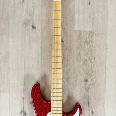 G&L USA SB-2T PJ Bass, Red Metal Flake, Maple Fretboard image 4