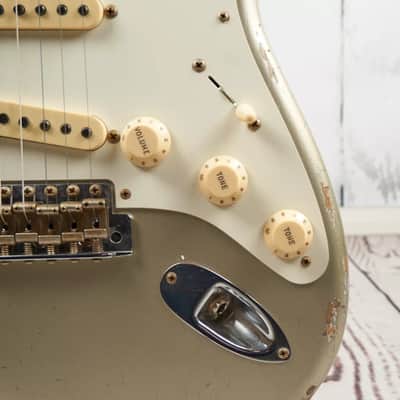 Fender Custom Shop Limited Edition Dual Mag Stratocaster Relic Aged Inca Silver for NAMM 2016 image 7