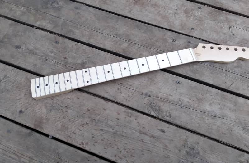 21 Fret Maple on Maple T guitar neck replacement steel frets  DIY image 1