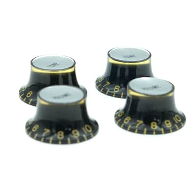 Replica Black Silver Reflector Knobs | Set of 4 | Perfect for reissue & vintage guitars image 2