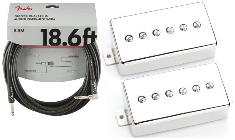 Seymour Duncan P90 Phat Cat SPH90-1b Bridge & SPH90-1n Neck Nickel Pickup Set  ( FENDER 18FT CABLE ) image 1