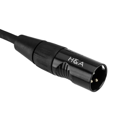 H&A Platinum Pro Quad 15' XLR M to XLR F Microphone Cable with Rean by Neutrik Gold Connectors image 9