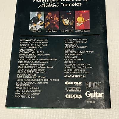 1980's Era Kahler USA Tremolo Bridge Guitars Factory Owner's Manual & Warranty Brochure image 4