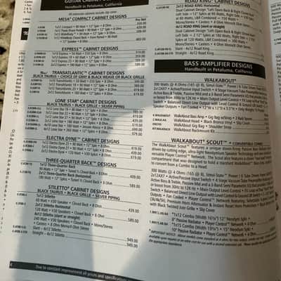 Mesa Boogie Amp Price List 2011 Electra Dyne stiletto Ace Lone Star Mark V Tri Axis Walkabout M6 M9 Road King trans atlantic image 4