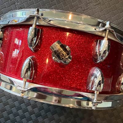 Yamaha Oak Custom Snare w/ May Mic System - Red Sparkle image 3