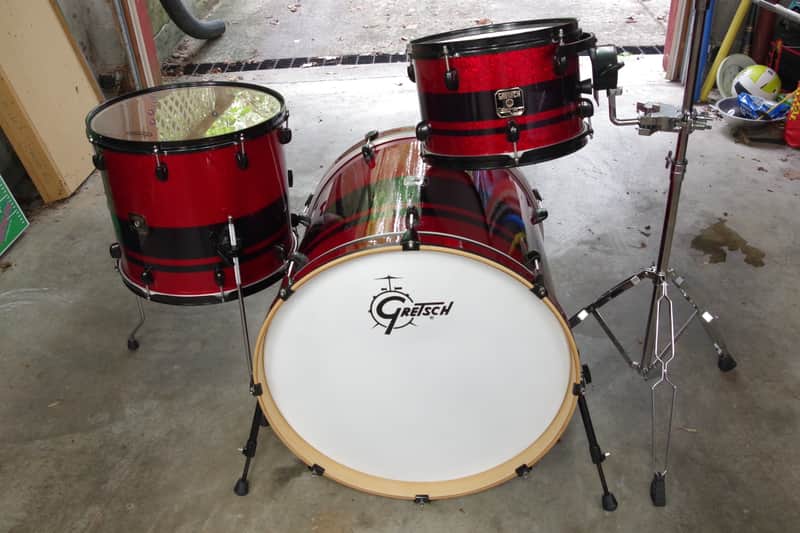 Gretsch 3 piece Catalina club red sparkle drum kit set 2000 Red Sparkle image 1