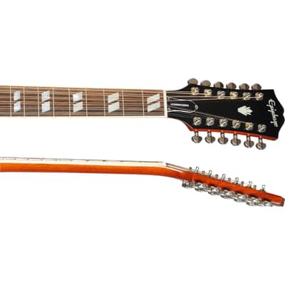 Epiphone Inspired by Gibson Hummingbird 12-String Acoustic Electric Guitar - Aged Cherry Sunburst Gloss image 8