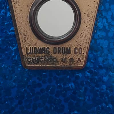 Ludwig 16x16 floor tom 1965 - Blue sparkle w/nickel hardware image 3