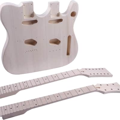 DIY Electric Double Neck Guitar Kit – Tele Style, 12 & 6 String, Right-Handed | Maple Neck, Basswood Body, Chrome Hardware image 4