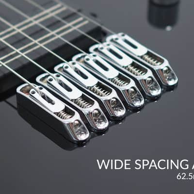 Halo Custom Guitars Octavia 6 String Wide Neck Bare Knuckle Black Hawks Hipshot Fixed Bridge image 8