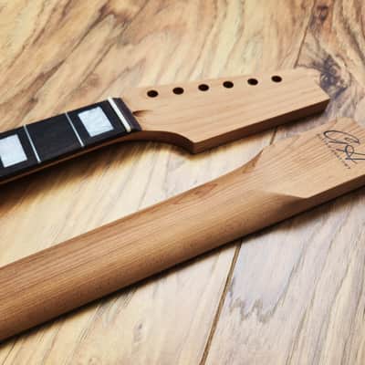 Telecaster Compatible Roasted Maple and Rosewood Guitar Neck Pearl Inlays Unfinished Paddle Headstock image 2