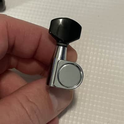 1990's Electric Dual Pin Chrome/Black Tuning Pegs Tuners 6 In Line Fits Ibanez RG Series image 6