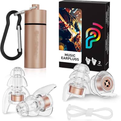 Concert Ear Plugs, 2Pairs Reusable high Fidelity Musician Ear Plugs for Concerts Loud Music-Noise Reduction Ear Protection earplugs for Rave,Festival,Music,Tinnitus Relief image 1