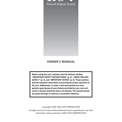 Roland RG-7 — Owners Manual User Guide Instructions — 120 Pages — USA Made