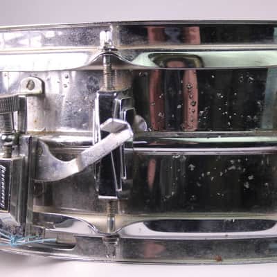 *Ludwig Supraphonic Snare Drum 14x5"Vintage 70s Blue/Olive Badge Chrome Aluminum image 10