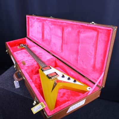 Epiphone '58 Korina Flying V - Aged Natural (White Pickguard) image 10
