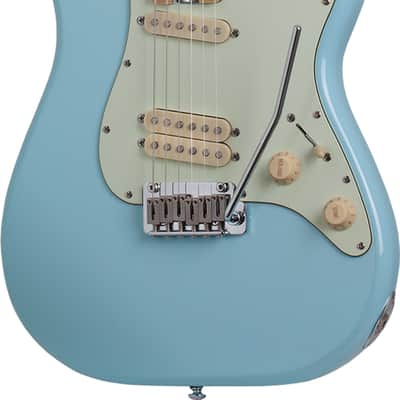 Schecter MV-6 Electric Guitar, Maple Fingerboard, Sonic Blue image 1