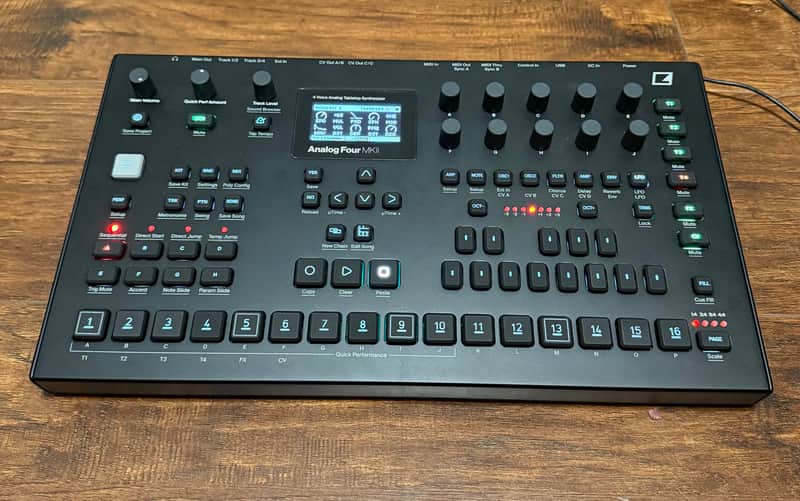 Elektron Analog Four MKII 4-Voice Tabletop Analog Synthesizer - Black image 1