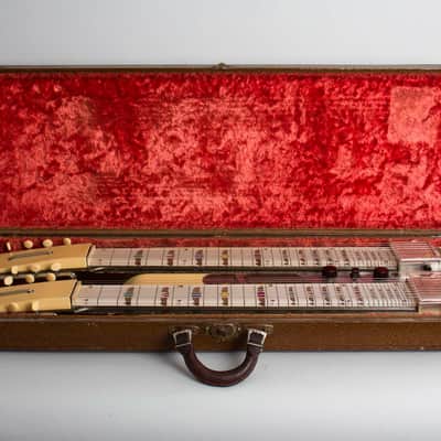 National  Grand Console Model 1050 Double Eight Lap Steel Electric Guitar (1949), ser. #V15591, original brown hard shell case. image 8